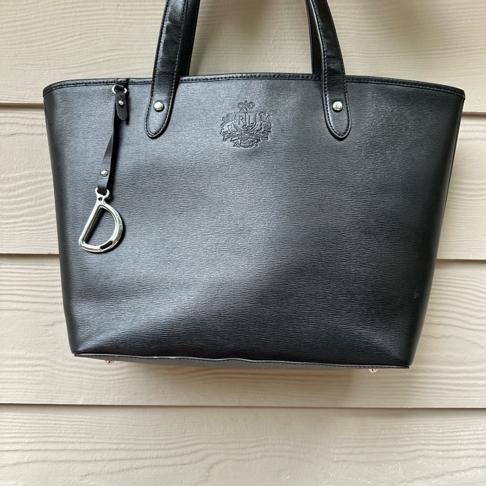 Ralph Lauren Oversize Black Leather Tote - Picture 2 of 16